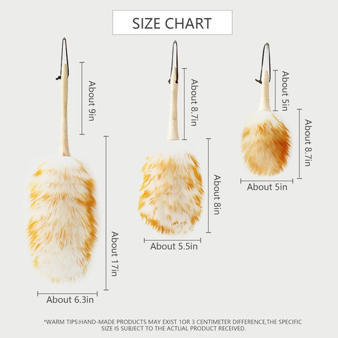 Lambs Wool Duster for Cleaning Window Blinds Computer Furniture TV Computer Screens Bookshelves Solid Wooden Handle Natural Feather Duster,16'', Y...