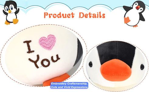 HWD 8.7" Soft Stuffed Penguin Dolls, Stuffed Animals Toys, Gifts for Kids Toddlers Birthday Christmas Day Valentine's Day (Black)...
