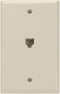 Leviton Standard Telephone Wall Jack, 6P4C, Screw Terminals, 40249-T, Light Almond...