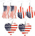 American Patriotic Wood Earrings Set American Flag Red White and Blue Heart Teardrop Earrings for Women 4th of July Independence Memorial Day Dang...