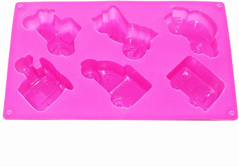X-Haibei Vehicles Car Soap Silicone Mold Crayon Cake Jello Chocolate 2oz per Cell...