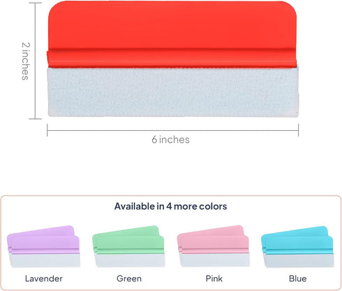 iVyne Colorful Plastic Squeegee for Vinyl/Scraper Tool with Soft Felt Cloth - for Cricut Crafting - Window Tint - Adhesive Vinyl Decal - Lettering...