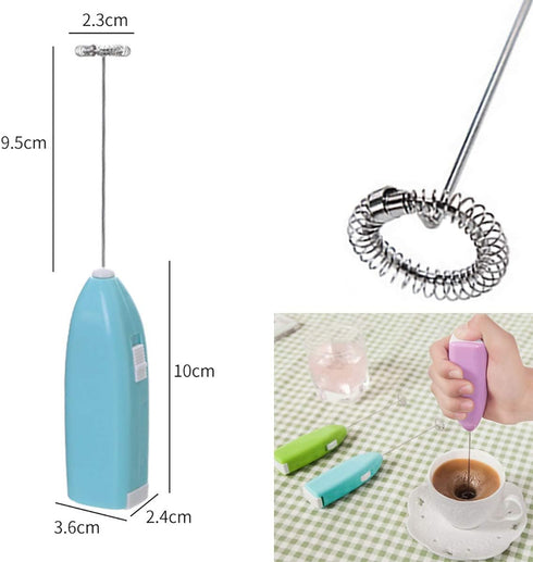 Milk Frother, Coffee Frother, Electric Whisk, Electric Mini Kitchen Stirrer Milk Frother Handheld Coffee Egg Milk Shake Mixer Stainless Steel Batt...