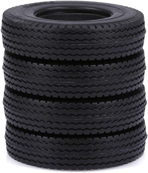 GoolRC 4pcs Trailer Car Rubber Tires for 1/14 Tamiya Tractor Truck RC Climber Trailer...