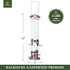 Kingsyard Metal Bird Feeders for Outdoors Hanging, Extra Thick Tube Bird Feeder w/Steel Hanger & 4-Port, 15 inch, Chew-Proof, Weather and Water Re...
