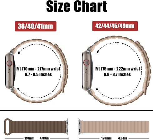 HITZEE Compatible with Apple Watch Band 49mm 45mm 44mm 42mm 42mm 41mm 40mm 38mm, Double Sided Silicone Magnetic Band Compatible for Apple Watch Ul...