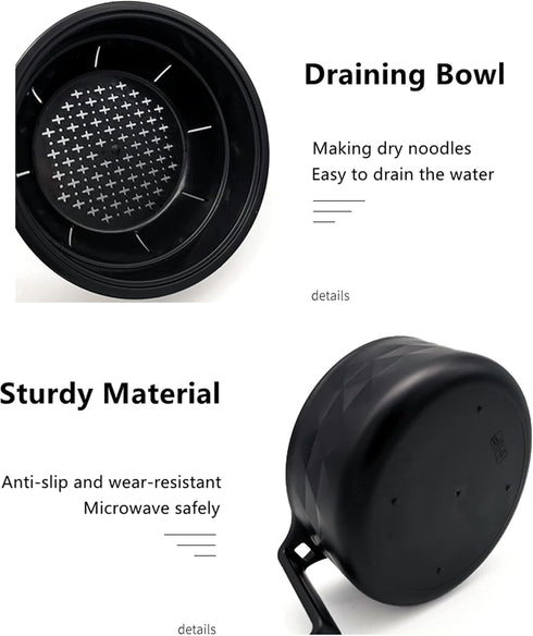 Layron Ramen Cooker Ramen Bowl Set with Chopsticks 33oz Microwave Noodle Bowl College Dorm Room Essentials for Girls for Boys Apartment Essentials...