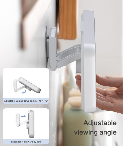 Waterproof Shower Phone Holder with 480° Rotation and Angle Adjustable, Enhanced Sound Quality, Fits Phones up to 7 Inches?White?......