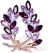 Purple Crystal Bauhinia Brooch Rhinestones Flower Brooches For Women Plant Lapel Pin Suit Dress Scarf Accessories Wedding Gift Jewelry...