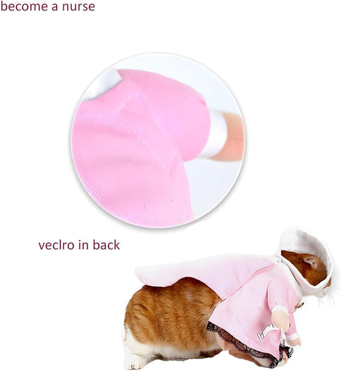 NACOCO Dog Cat Nurse Costume Pet Nurse Clothing Halloween Jeans Outfit Apparel (XS)...