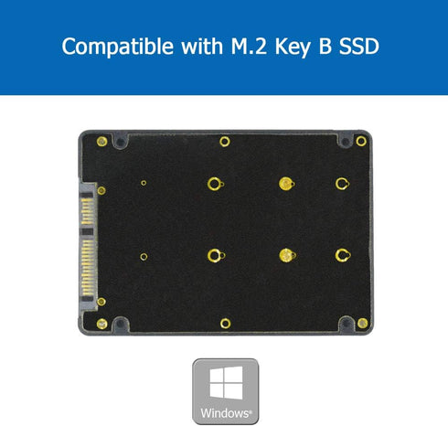 M.2 Adapter to 2.5 SATA Enclosure, B & M Key SATA Based NGFF SSD Converter to 2.5 Inch SATA 3.0 Card Support 2230 2242 2260 2280 Hard Drive with 7...