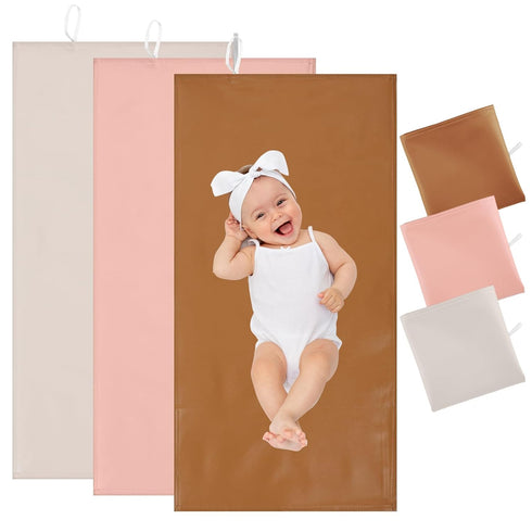 3 Pcs Leather Portable Changing Pad Wipeable Travel Changing Pad Foldable Changing Mat for Baby and Small Toddler...