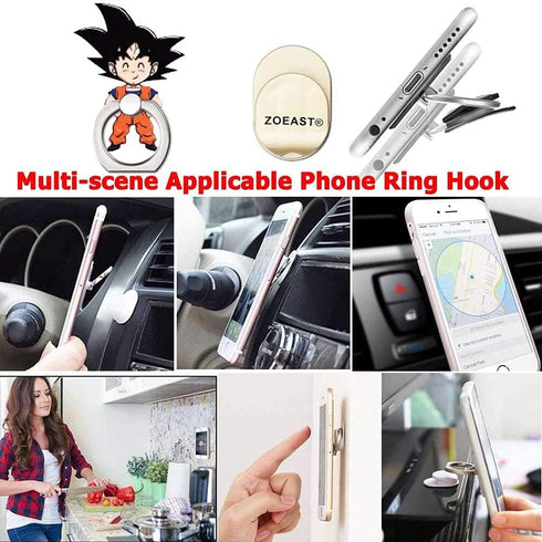 ZOSTLAND 1PC Cute Cartoon Phone Ring Universal 360°Adjustable Phone Case Finger Grip Stand Holder Desk Stent Mount Car Hook Compatible with iPhone...