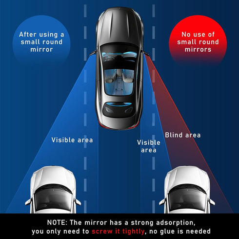 2 PCS Car Blind Spot Side Mirror, 2 Inch Reusable Round HD Blind Spot Mirror with Sucker, Universal 360° Wide Angle Glass Convex Side Rear View Mi...