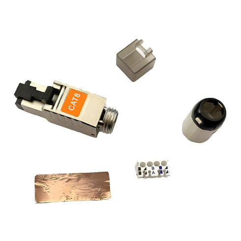Cat6a and Cat8 Ethernet Connectors,Tool-Free Pass Through Rj45 Shielded Plug, Fast Field Installation (connector 2-pack)...
