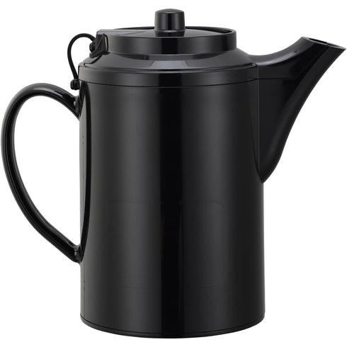 Service Ideas TST612BL Double wall Teapot with Tether, Plastic, 16 oz., Black...