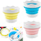 3 Pcs Collapsible Paint Brush Washer Silicone Portable Painting Water Cup Mini Foldable Washing Bucket Brush Holder Organizer Cleaner for Watercol...