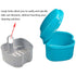 Denture Bath Case Cup Box Holder Storage Soak Container with Strainer Basket for Travel Cleaning (Light Blue)...