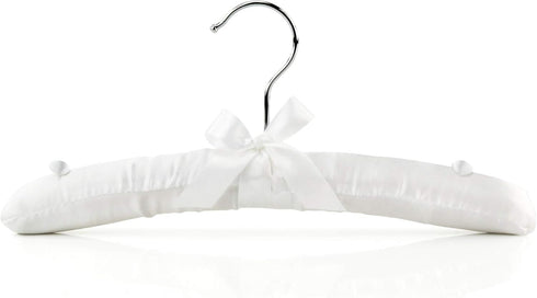 HANGERWORLD Pack of 3 Small Kids Satin Padded Hangers - 11.8inch Soft White Infant, Toddler and Baby Hangers for Nursery Closet...