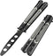 GOOD WORKER Butterfly Trainer - Practice Balisong Butterfly Knives NOT Real NOT Sharp Blade - Cool Design - Black Dull Trick Butterfly - Butter Fl...