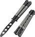 GOOD WORKER Butterfly Trainer - Practice Balisong Butterfly Knives NOT Real NOT Sharp Blade - Cool Design - Black Dull Trick Butterfly - Butter Fl...