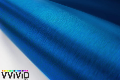 VViViD Metallic Blue Brushed Metal Vinyl Wrap Roll XPO Air Release Technology (1ft x 5ft)...