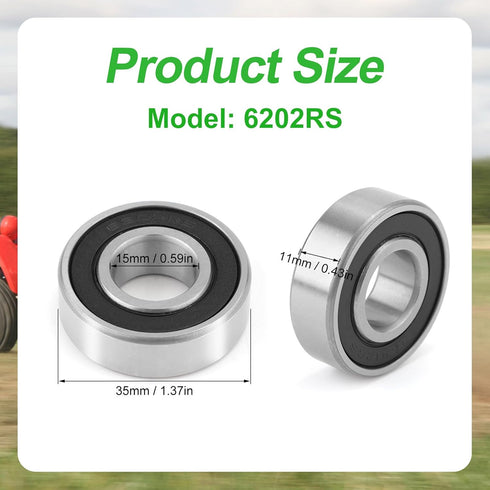 5pcs 6202RS Mini Bike Parts for Coleman CT200U CT200U-EX BT200X, Front and Rear Wheel Bearings Kit Replacement for Massimo Hensim 196cc Baja Warri...