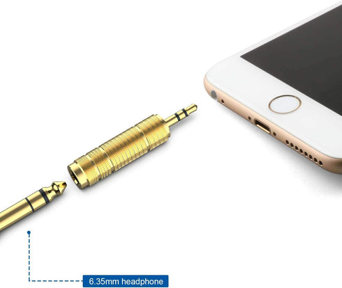 DIGITNOW Headphone Adapter 6.35mm (1/4 Inch) Male to 3.5mm (1/8 Inch) Female and 3.5 mm Male Plug to 6.35 mm Female Jack, Audio Stereo TRS Convert...
