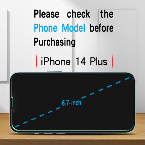 Slanku (3 Pack) Tempered Glass for iPhone 14 Plus Screen Protector 6.7-inch, HD Clear, Bubble Free, Anti Scratch, Case Friendly...