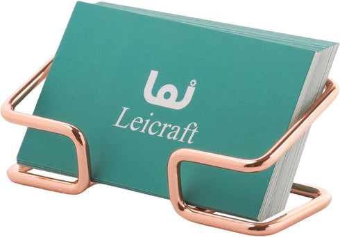 Business Card Holder for Desk, Cute Metal Card Organizers and Office Desk Accessories for Men and Women (Rose gold)...