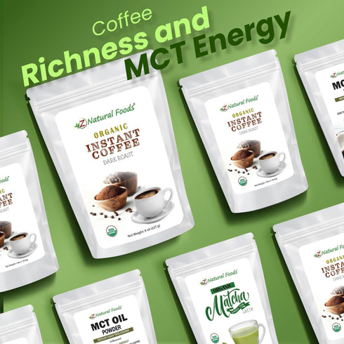 Organic Instant Coffee Powder, Dark Roast Delight, Rich In Immune-Supporting Antioxidants, Boosts Mood, Energy, and Memory, Enjoy Hot Or Iced, Glu...