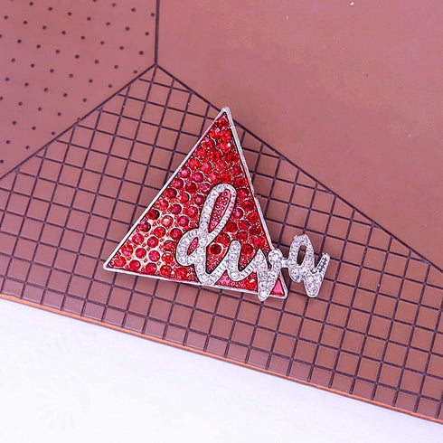 Sparking Red Diamond Inlady DELTA Diva Pin Brooch Women Siterhood Group Gifts Soror Party Beautiful Gifts Jewelry...