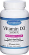 Euromedica Vitamin D3 5000 IU - 90 Chewable Tablets, Mixed Berry - Supports Overall Health, Strong Bones & Teeth + Immune System Function - 90 Ser...