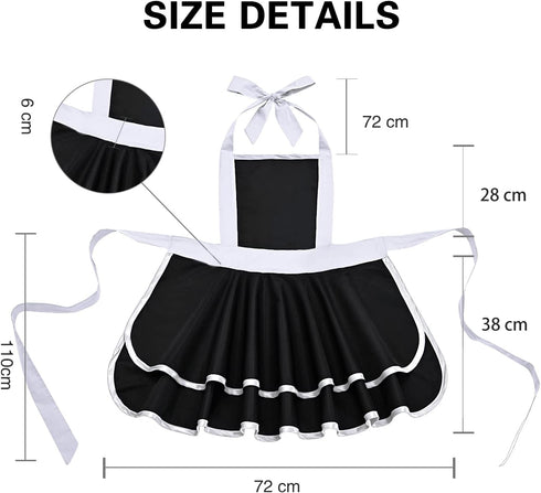 Violet Mist Retro Aprons for Women Cute 50s Vintage Black Lady apron Cake Cooking Sexy Lacy White French Maid Funny Apron Halloween Christmas Apro...