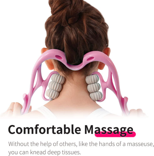 Handheld Massager Roller with 6 Balls for Deep Tissue Massage - Pain Relief for Neck, Back, Waist, and Legs...