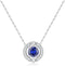 Birthstone Halo Necklace for Women Sterling Silver Platinum Plated Sparkling Gemstone Round Cut Solitaire Pendant Cubic Zirconia Necklaces Clear C...