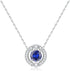 Birthstone Halo Necklace for Women Sterling Silver Platinum Plated Sparkling Gemstone Round Cut Solitaire Pendant Cubic Zirconia Necklaces Clear C...