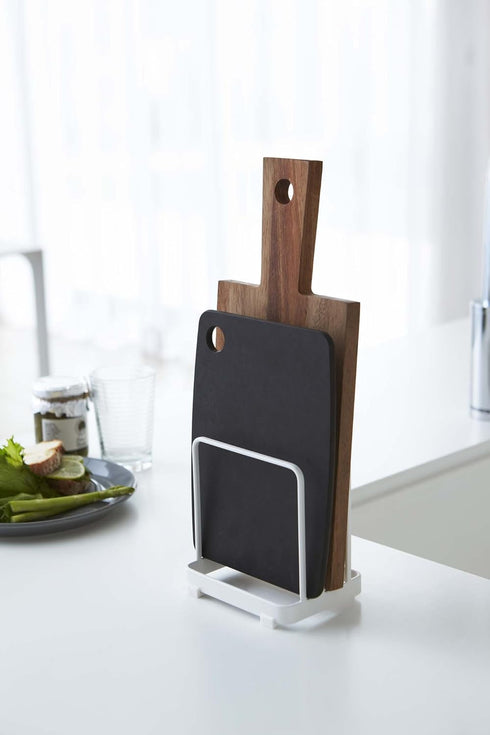 Yamazaki Home Plate Cutting Board Stand – Kitchen Storage Rack Holder Organizer...
