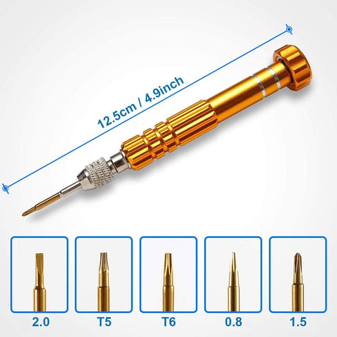 MMOBIEL 5-in-1 Multifunctional Small Magnetic Precision Pocket Mini Screw Driver Set for Eyeglass, Smartphone, Tablet, Watch, Repair Tool Kit...