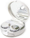 Honbay Fashion Marble Contact Lens Case Portable Contact Lens Box Kit with Mirror (Round) (Silver)...