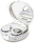 Honbay Fashion Marble Contact Lens Case Portable Contact Lens Box Kit with Mirror (Round) (Silver)...