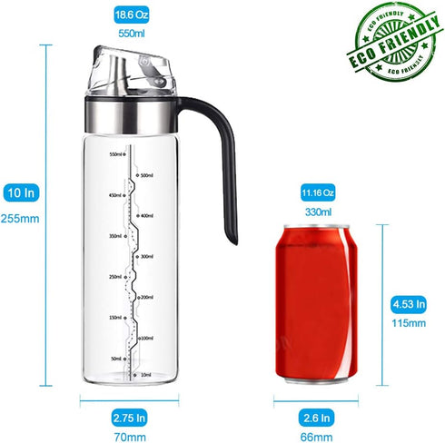 olive oil and vinegar bottle glass disp,Wide Opening for Easy Refill and Cleaning, Liquid spice dispenser, BPA Free Pouring Spouts, 18 Oz...