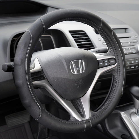 Motor Trend Ergonomic Grip Steering Wheel Cover/Protector for Small Size Steering Wheels in Cars, SUVs, Boats (13.5-14.5") (Grip Drive Pro Comfort...