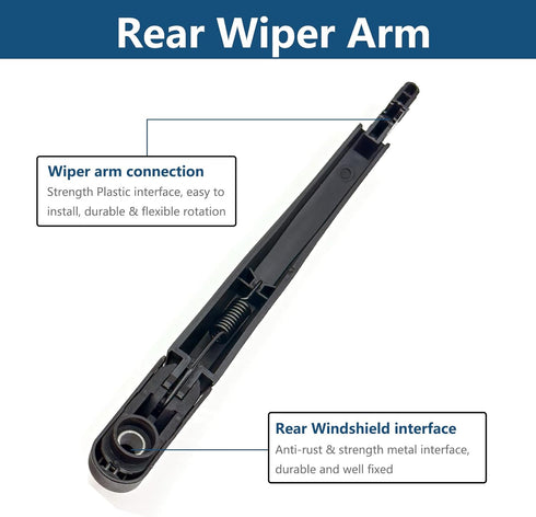 Rear Windshield Wiper Arm Blade Set for Nissan Rogue 2014-2022/Nissan Pathfinder 2013-2019/Nissan Rogue Sport 2017-2019 Back Window Wiper Arm Blad...