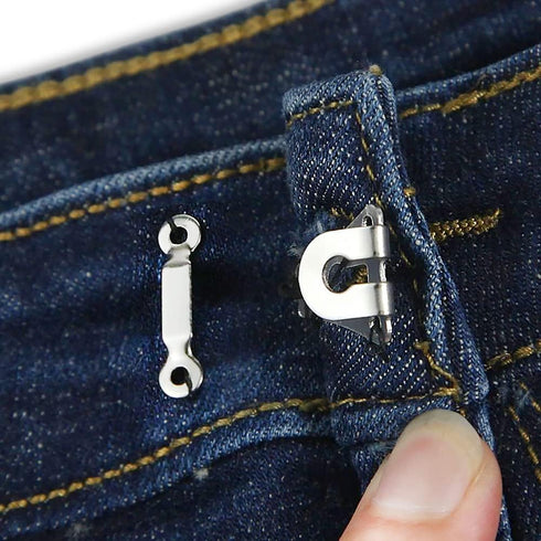 12 Sets Sewing Hook and Eye Closure – Pants Clasp - Clothing Hook Fasteners - Bra Hooks Metal - Pants Clips for Waist - Set for Trousers Skirts Se...