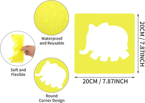 Prasacco 12 Pcs Stencils for Kids Animal Stencils Set 8 x 8 Inches Large Stencils for Kids Ages 4-8 Dinosaur Giraffe Kangaroo Monkey Shape Stencil...