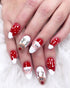 JMEOWIO 4 Sheets Christmas Glitter Nail Art Stickers Decals Self-Adhesive Pegatinas Uñas Snowflake Xmas Winter Holiday White Cute Elk Nail Supplie...