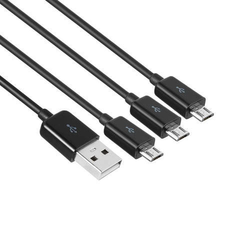 Herfair 3-in-1 Micro USB Splitter, 480Mbps Data Sync, 3 USB to Multi Micro USB Adapter Wires Leads for All Micro USB Equipped Devices......