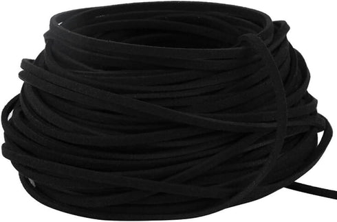 Black Faux Suede Cord Lace Leather Cord For Jewelry Making 3x1.5 mm-20 Feet....