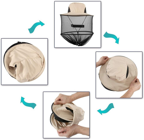 CozyCabin Mosquito Head Net Hat with Removable Mesh Hidden Netting, Design for Outdoor Fishing Gardening...